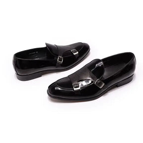 Sapato Masculino Loafer Mônaco Em Couro Envernizado Monk Strap