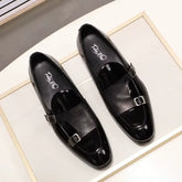 Sapato Masculino Loafer Mônaco Em Couro Envernizado Monk Strap