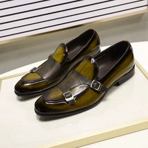 Sapato Masculino Loafer Mônaco Em Couro Envernizado Monk Strap