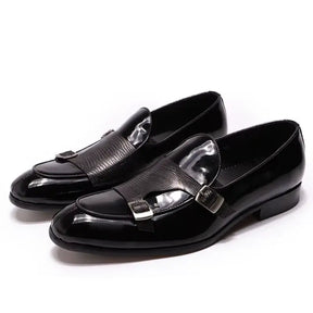 Sapato Masculino Loafer Mônaco Em Couro Envernizado Monk Strap