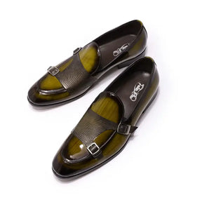 Sapato Masculino Loafer Mônaco Em Couro Envernizado Monk Strap