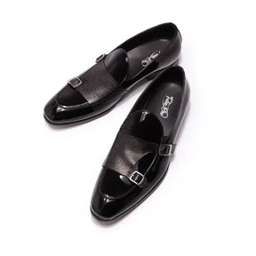 Sapato Masculino Loafer Mônaco Em Couro Envernizado Monk Strap