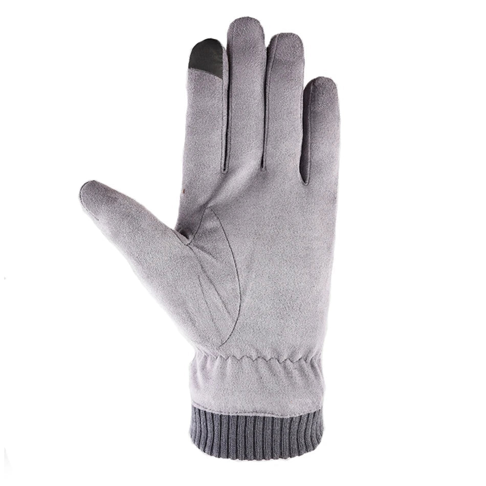 Luva Masculina Bergen em suede premium com detalhe em fivela e proteção térmica para inverno.