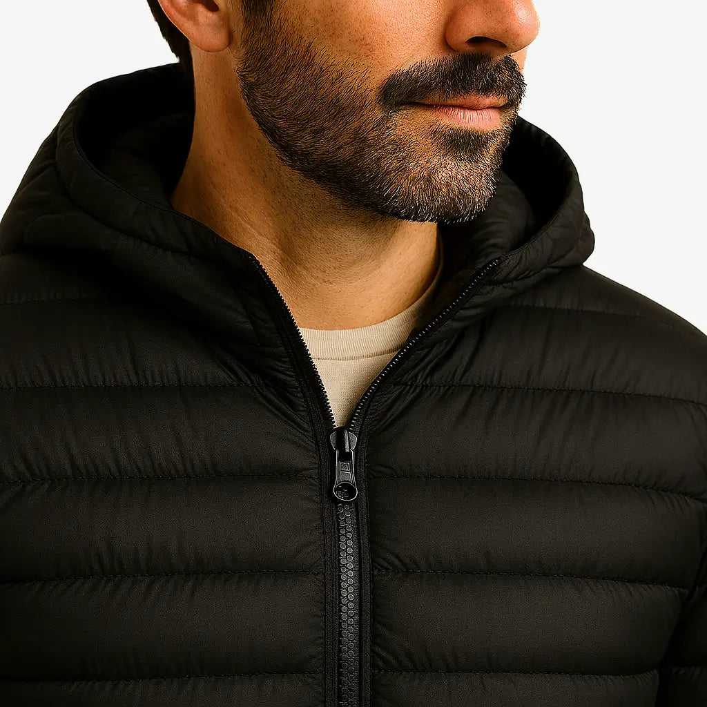 Jaqueta Masculina Puffer Impermeável Preta
