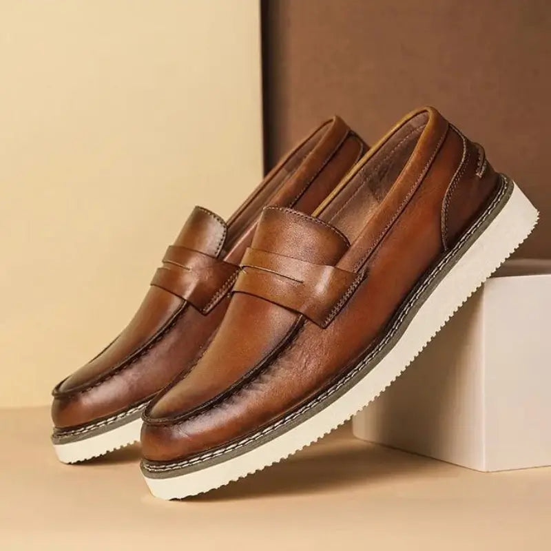 Mocassim Loafer Masculino de Couro Italiano