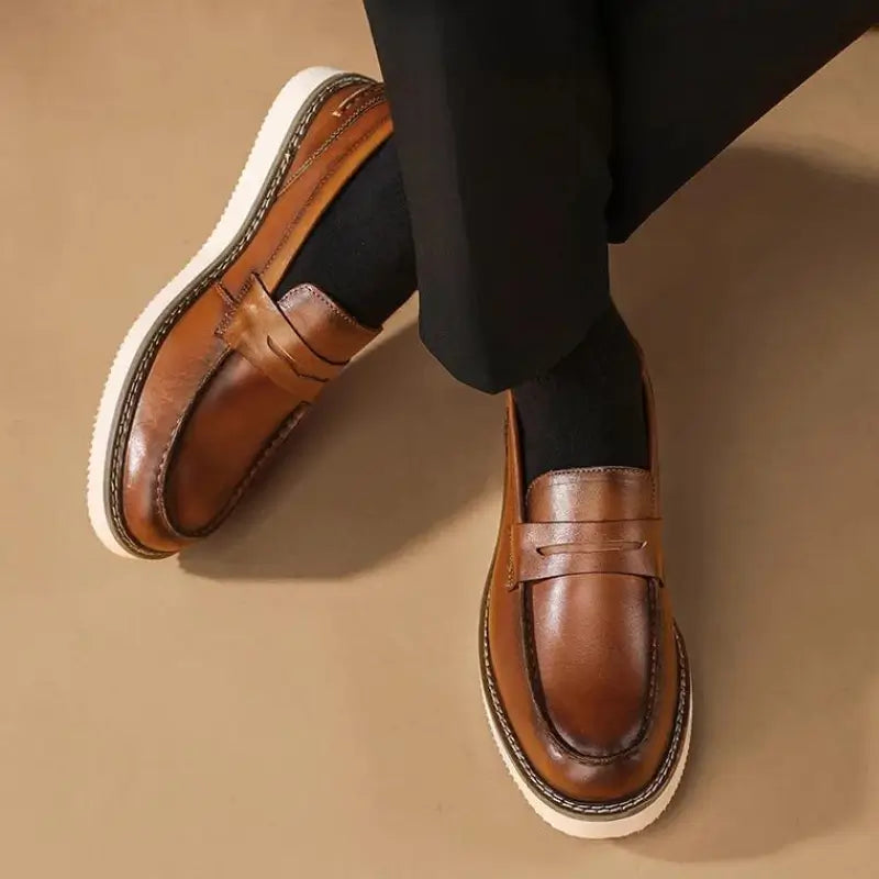 Mocassim Loafer Masculino de Couro Italiano