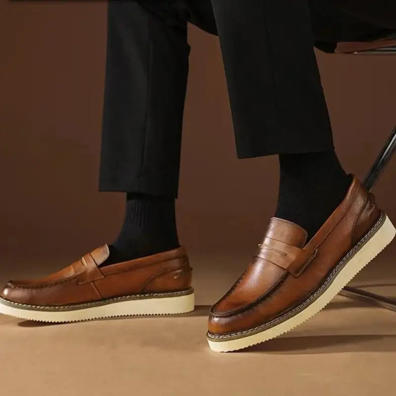 Mocassim Loafer Masculino de Couro Italiano