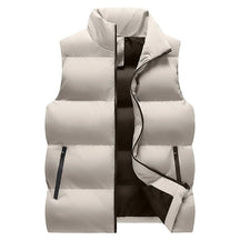 colete masculino puffer com zíper e bolsos frontais estilo minimalista para inverno