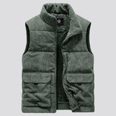 colete masculino veludo cotelê  com fleece interno e bolsos grandes estilo militar para inverno