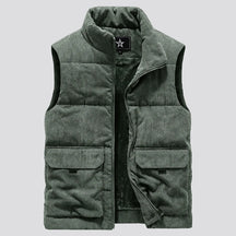 colete masculino veludo cotelê  com fleece interno e bolsos grandes estilo militar para inverno