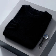 Suéter masculino  cashmere com gola careca e acabamento macio elegante para inverno