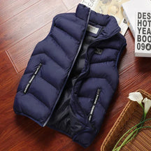colete masculino puffer acolchoado com zíper e bolsos frontais ideal para inverno e uso casual