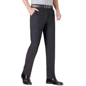 Calça masculina business com corte reto, tecido macio e visual elegante para uso diário e eventos sociais