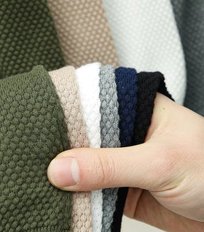 Polo Masculina Respirável em Algodão Texturizado