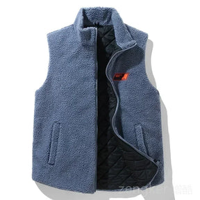 colete masculino fleece teddy bege com zíper frontal ideal para inverno e tamanhos grandes