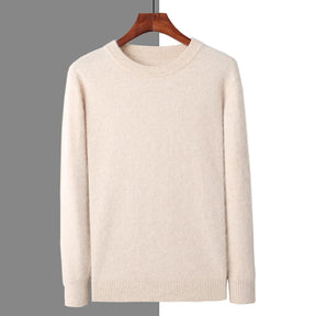 Suéter masculino  cashmere com gola careca e acabamento macio elegante para inverno