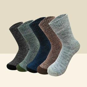 Meia masculina térmica de lã cano alto para inverno kit com 3 pares cinza com interior macio e espesso.