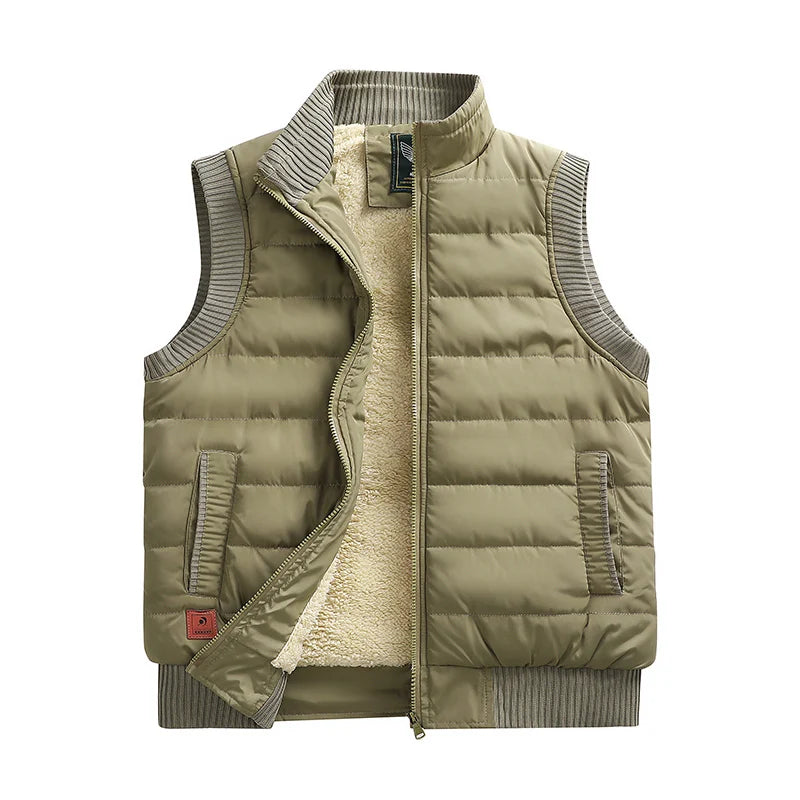 colete masculino puffer com forro aveludado interno e gola alta estilo premium para inverno