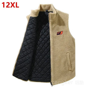 colete masculino fleece teddy bege com zíper frontal ideal para inverno e tamanhos grandes