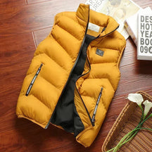 colete masculino puffer acolchoado com zíper e bolsos frontais ideal para inverno e uso casual