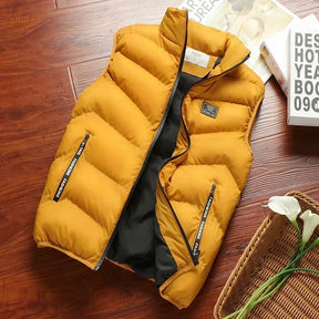 colete masculino puffer acolchoado com zíper e bolsos frontais ideal para inverno e uso casual