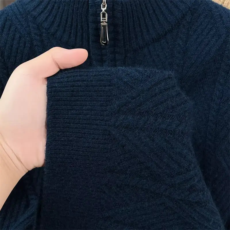 Suéter Masculino Montblanc Tricô Fecho Meio Zíper