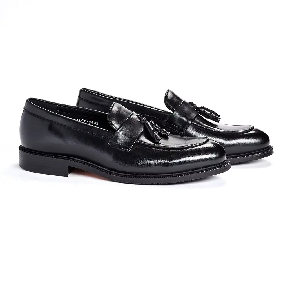 Sapato Masculino Loafer Em Couro Com Tassel