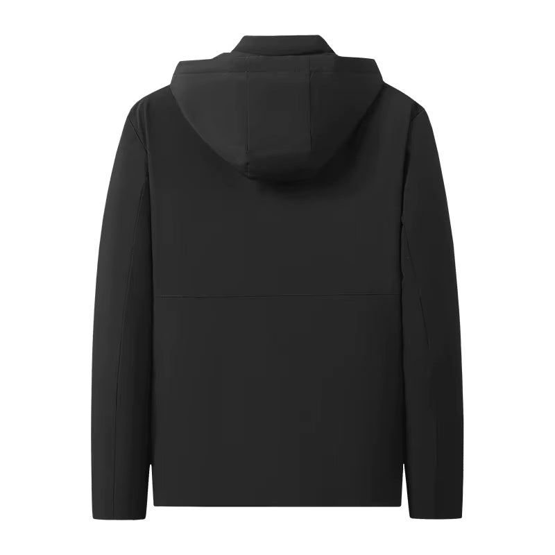 Parka masculina premium com interior térmico peluciado e capuz para inverno e clima frio intenso.