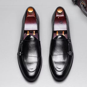 Sapato Masculino Monk Strap Em Couro Polido