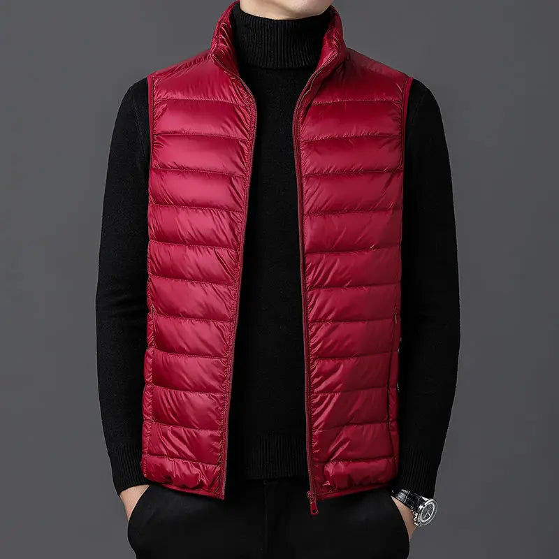 colete masculino puffer leve com design minimalista e gola alta ideal para meia estação e looks elegantes