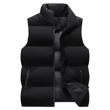 colete masculino puffer com zíper e bolsos frontais estilo minimalista para inverno