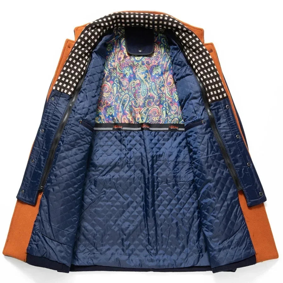 sobretudo masculino  lã premium gola alta elegante inverno