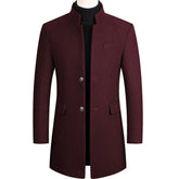 Sobretudo masculino de lã premium com corte alongado elegante e visual sofisticado para inverno e ocasiões executivas