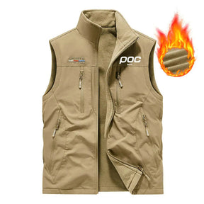 colete masculino fleece preto dupla face com múltiplos bolsos e zíper ideal para inverno e atividades ao ar livre