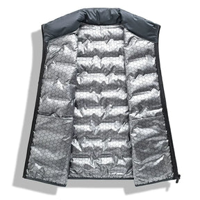 colete masculino térmico preto ultraleve com forro refletivo interno e gola alta ideal para inverno