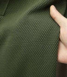 Polo Masculina Respirável em Algodão Texturizado