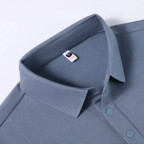 Camisa Polo Masculina Milano SilkBlend – Manga Longa Respirável Elegante
