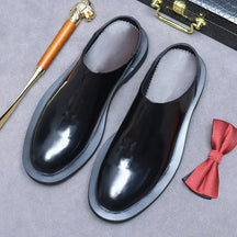 Sapato Masculino Loafer Mule Em Couro Polido Premium