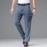 Calça Jeans Masculina Slim Vintage em Denim Leve