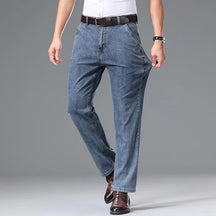 Calça Jeans Masculina Slim Vintage em Denim Leve