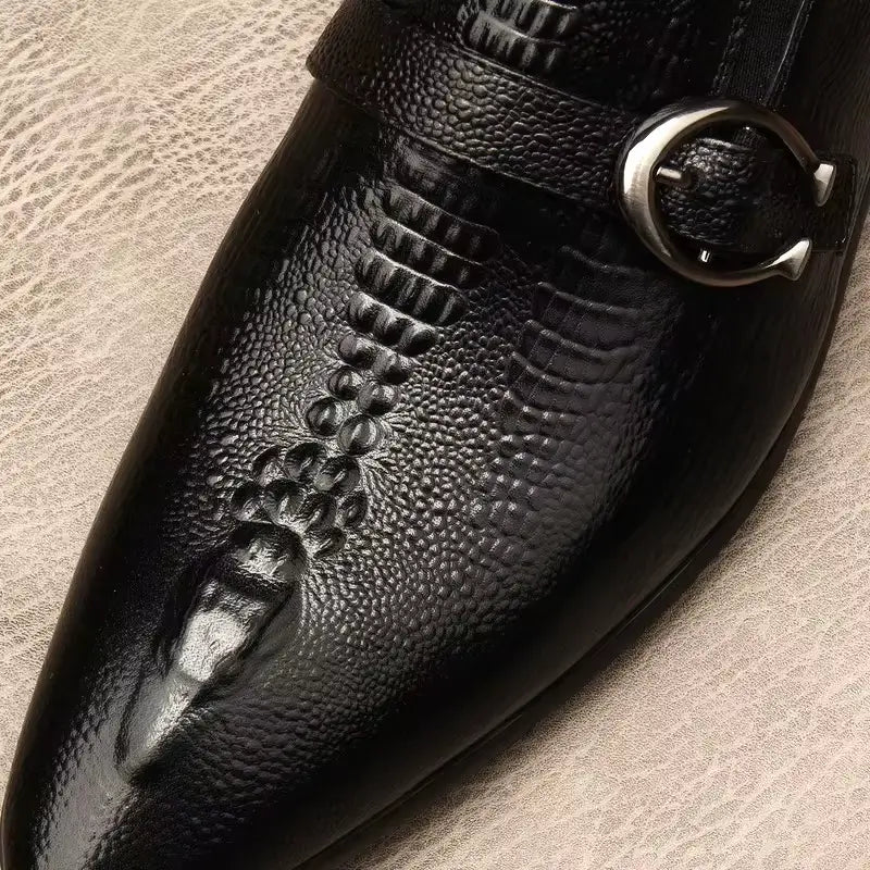 Sapato Masculino Monk Strap Em Couro Legítimo