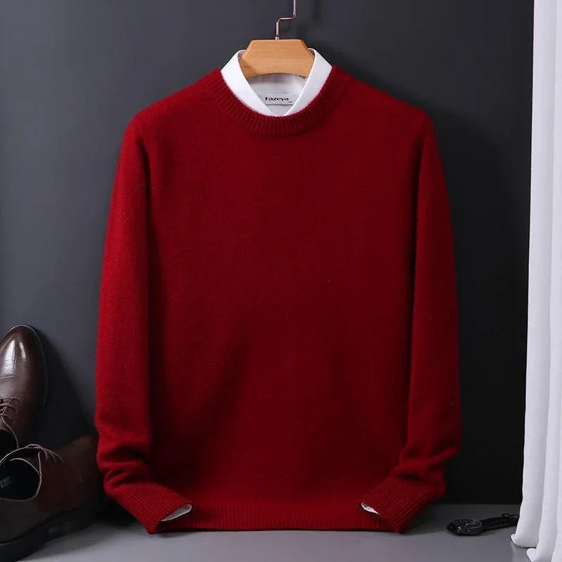 Suéter masculino oversized com gola careca e caimento moderno estilo coreano para inverno