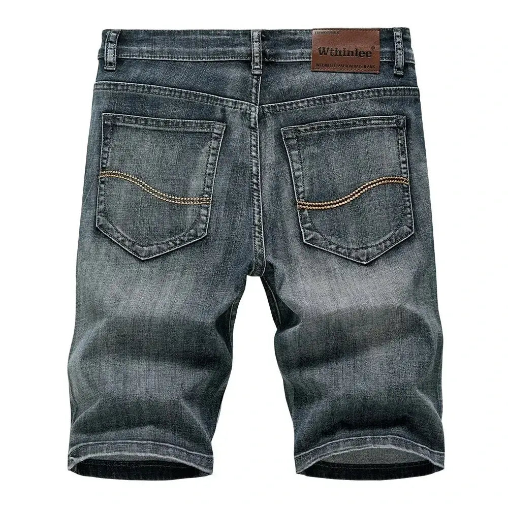Bermuda Jeans Masculina Reta Stretch