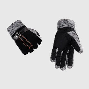 Luva térmica masculina com acabamento premium, detalhe em tricô no punho e forro quente para inverno.
