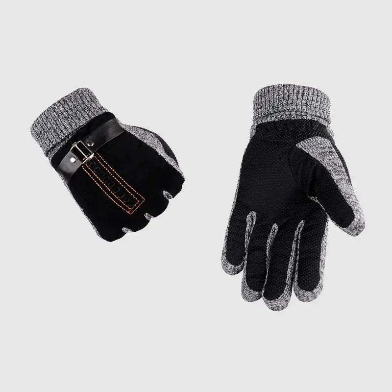 Luva térmica masculina com acabamento premium, detalhe em tricô no punho e forro quente para inverno.