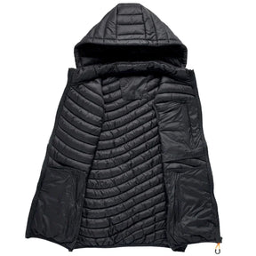colete masculino acolchoado com capuz e zíper bolsos frontais ideal para inverno e uso casual