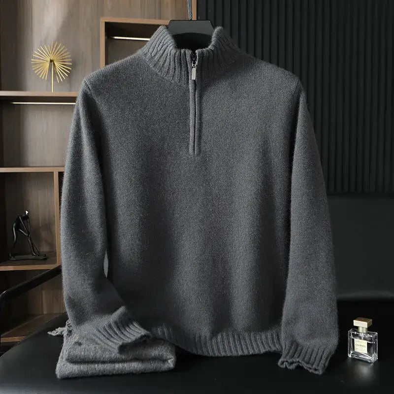 Suéter Masculino Monaco Cashmere – Meio Zíper
