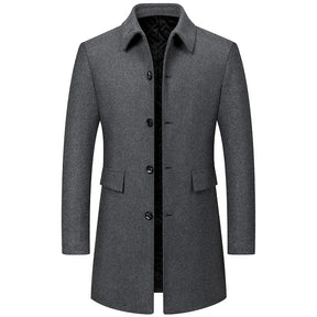 sobretudo masculino cinza lã premium elegante inverno social moderno
