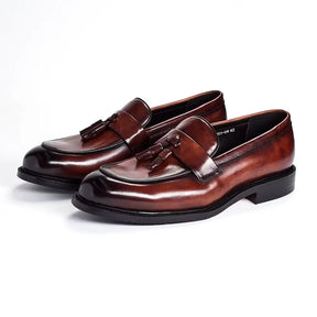 Sapato Masculino Loafer Em Couro Com Tassel