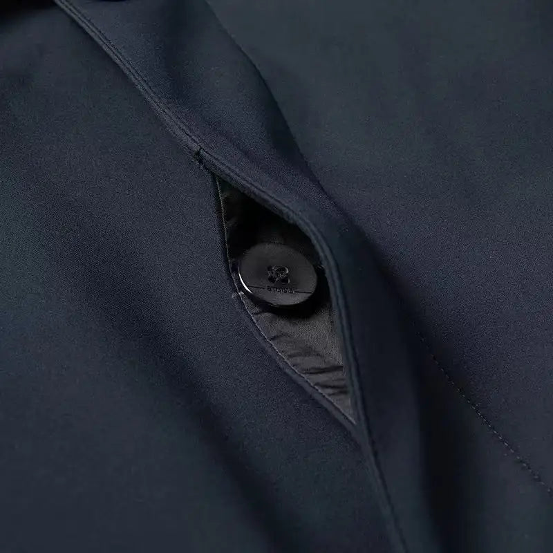 Sobretudo masculino business de comprimento médio com botões frontais e forro interno removível acolchoado para inverno